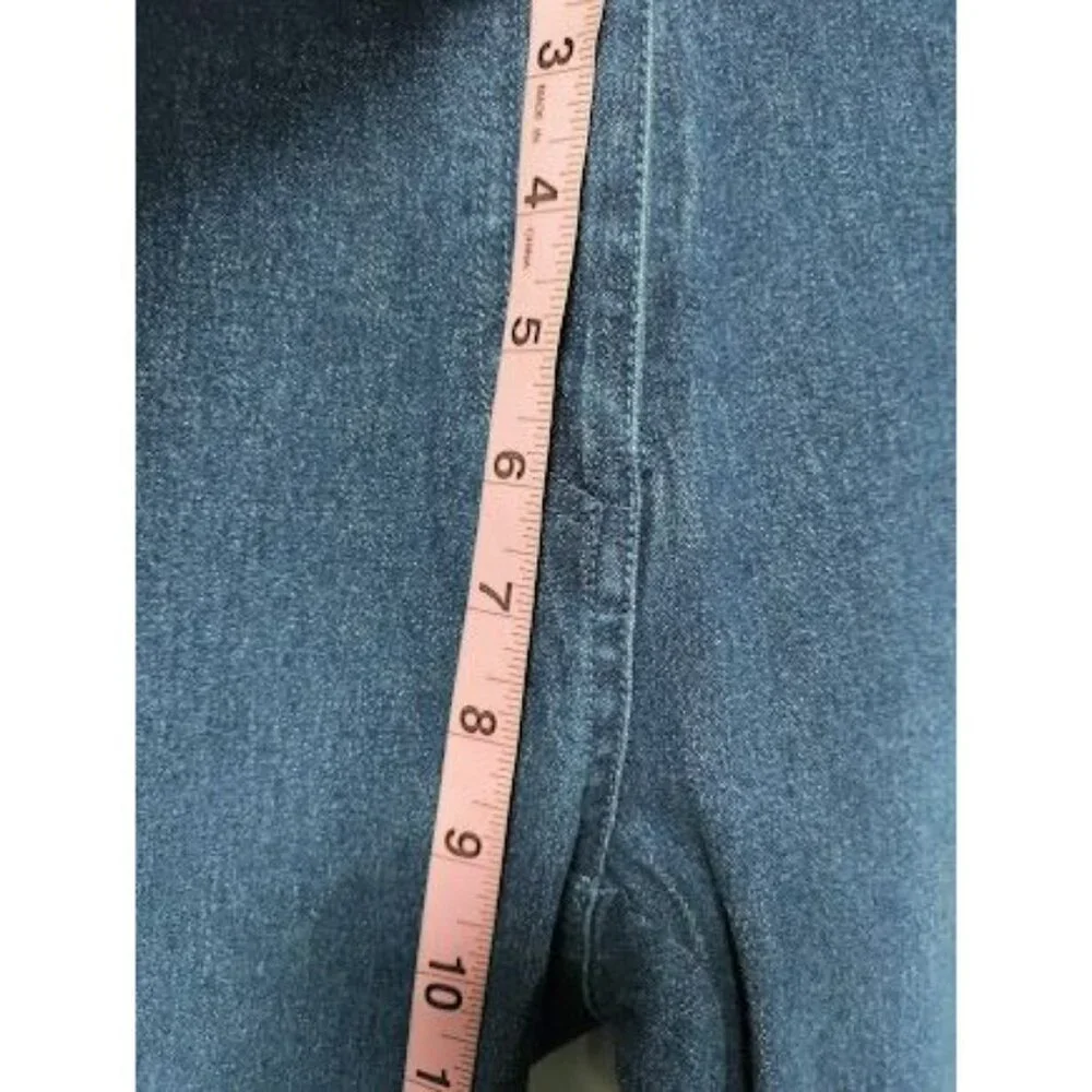 NWT Basix II Embroidered Sheer Side Mid Rise Denim Straight Jeans Blue Womens 4 - Picture 15 of 16